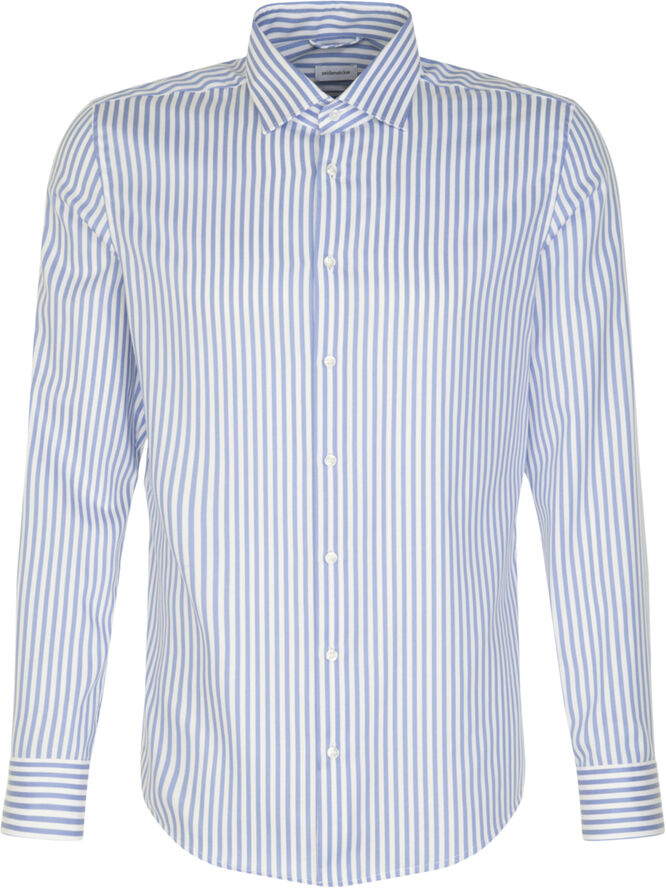 Seidensticker Business Shirt Slim Long sleeve Kent-Collar Stripes Blue