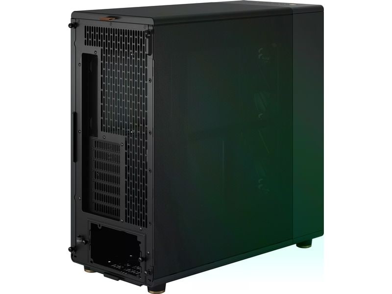 Fractal Design PC-Gehäuse North XL Schwarz Elegantes Gehäuse mit offener Front aus echtem Walnussholz