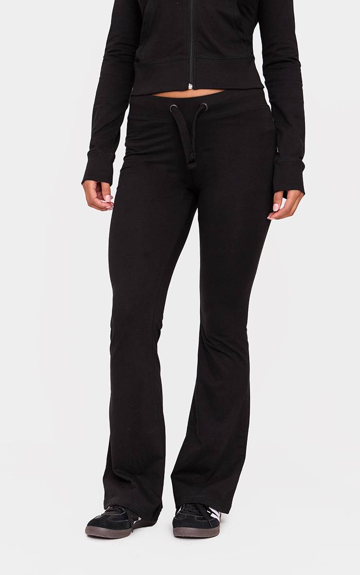 Noir Pantalon Évasé Skinny Taille Basse Coordonné