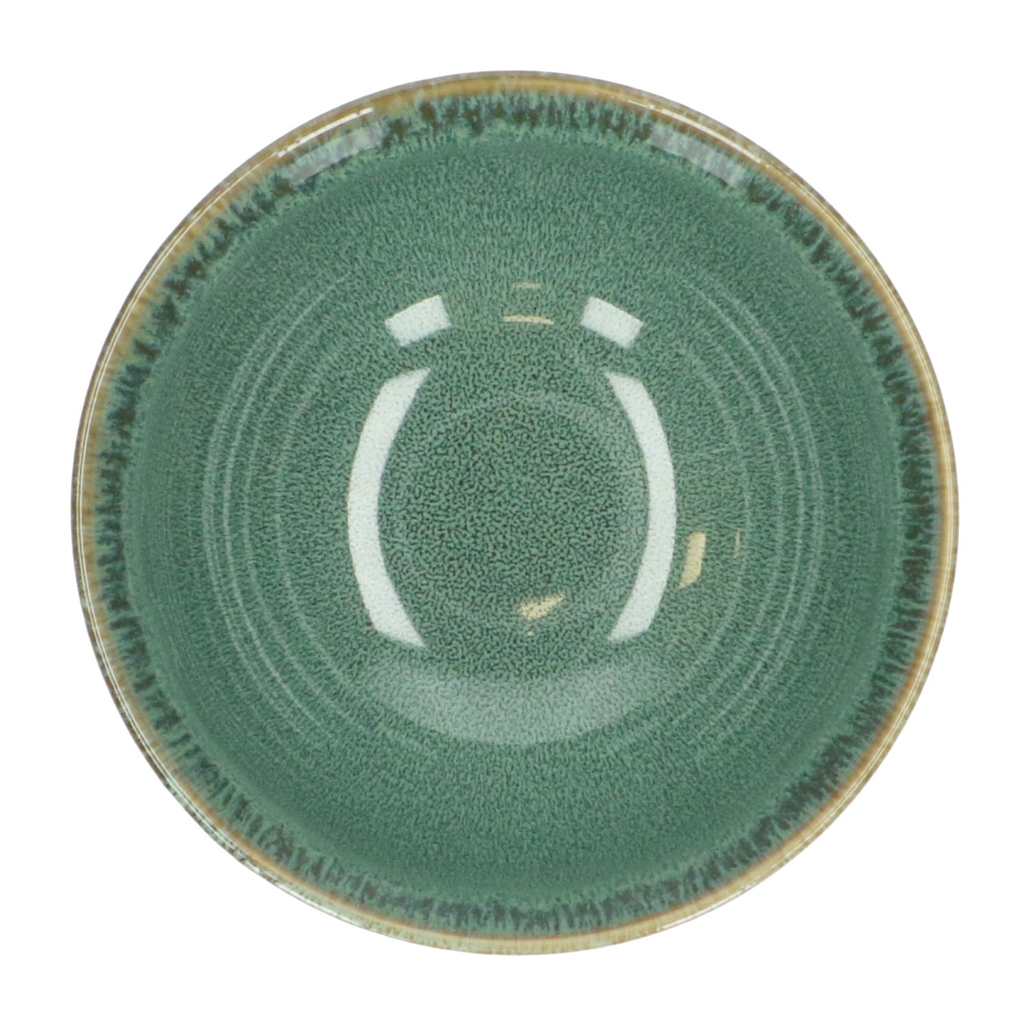 Schaal reactieve glazuur, steengoed, groen, Ø 13,5 cm