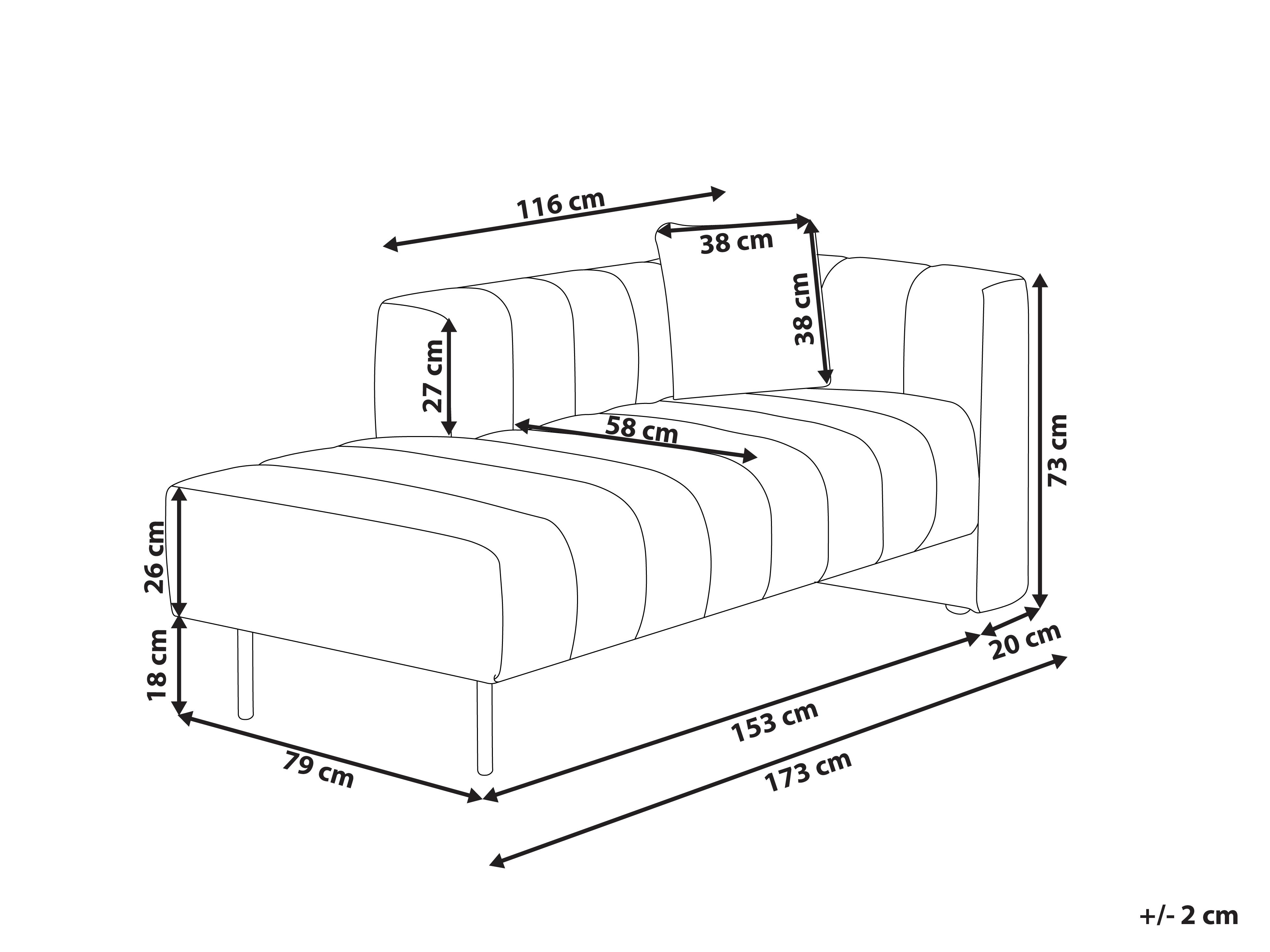 Rechtszijdige chaise longue LANNILS Stof Roze