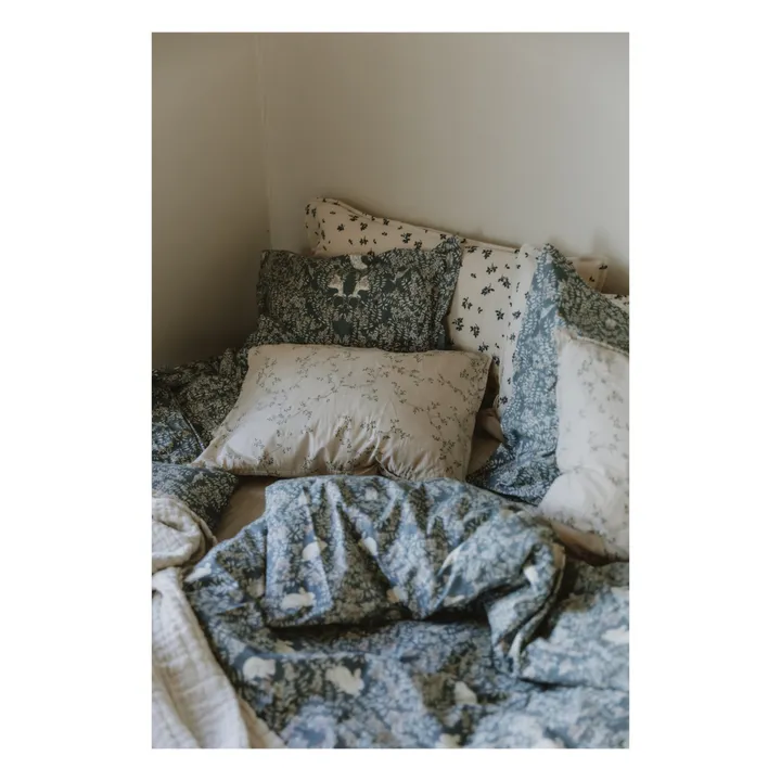 garbo&friends Taie d'oreiller Fauna en percale de coton | Bleu
