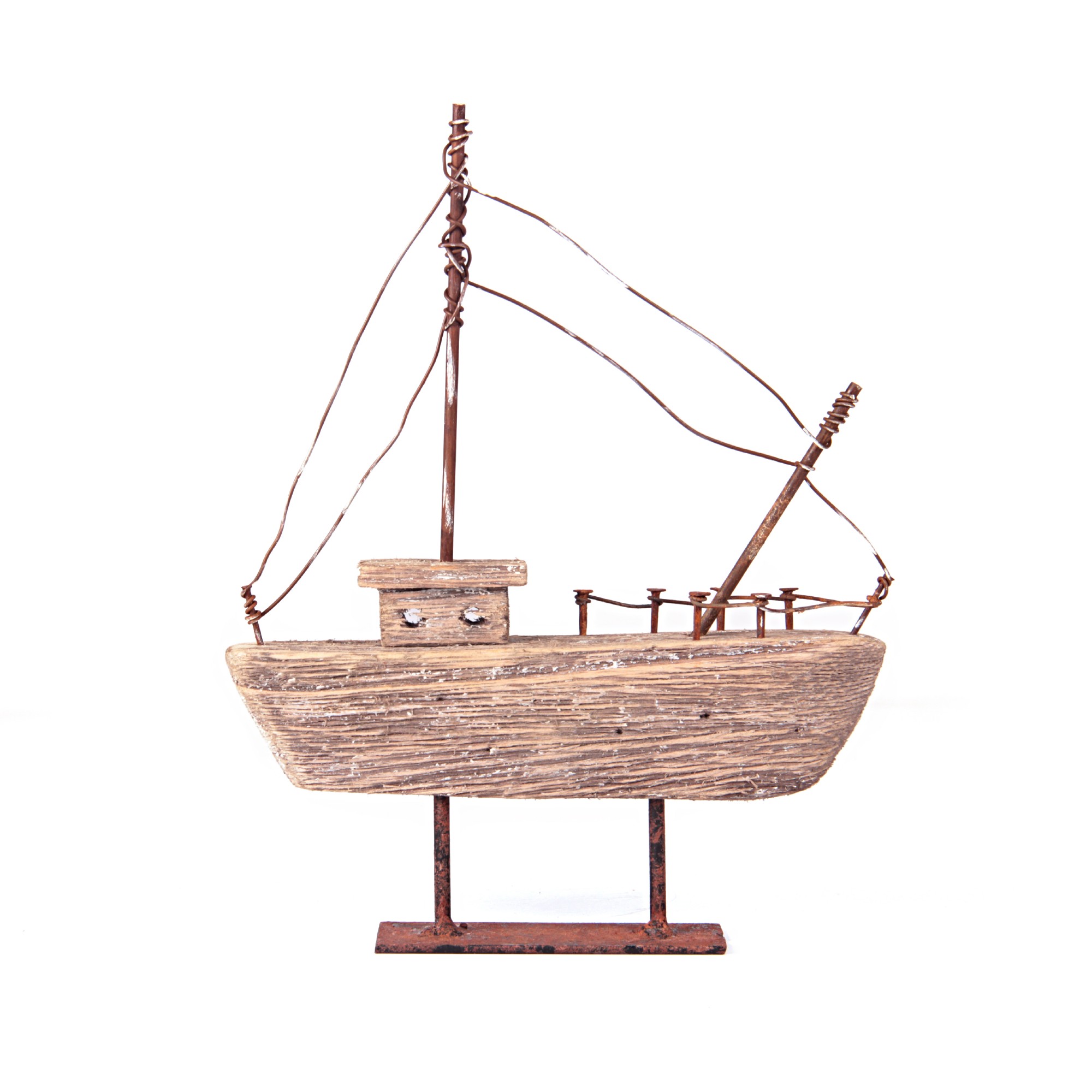 Zweimaster, mit Standfuß, B 16 cm, H 19,5 cm, L 3 cm von fischer's lagerhaus