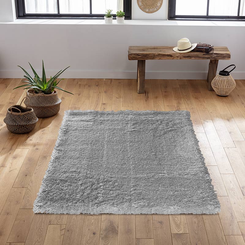 Tapis 'Shaag' gris clair