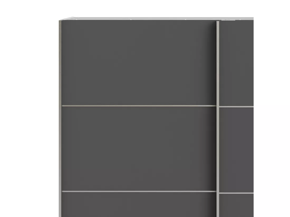 Garde-robe 2 portes Accadia, Meubles de chambre, Penderie de plain-pied, Placard à vêtements, 182x64 h202 cm, Gris et Blanc