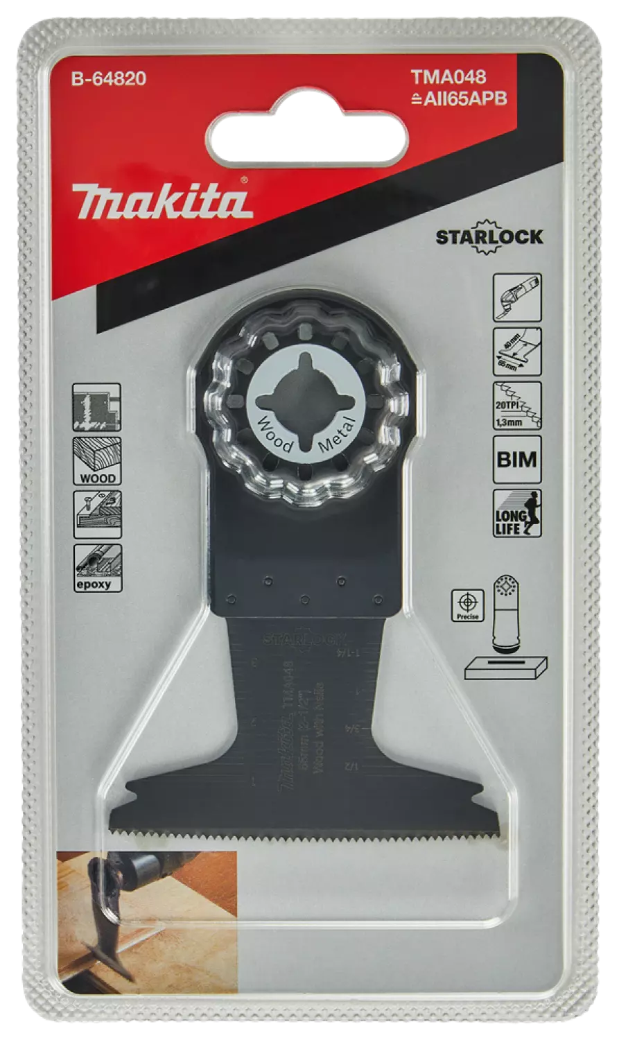 Makita B-64820 / TMA048 Invalzaagblad - 65x40mm