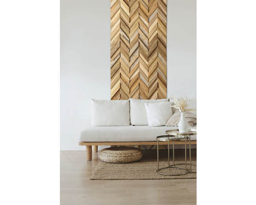 Visgraat fineer Ultrawood Teak Chevron 18 x 38,6 cm