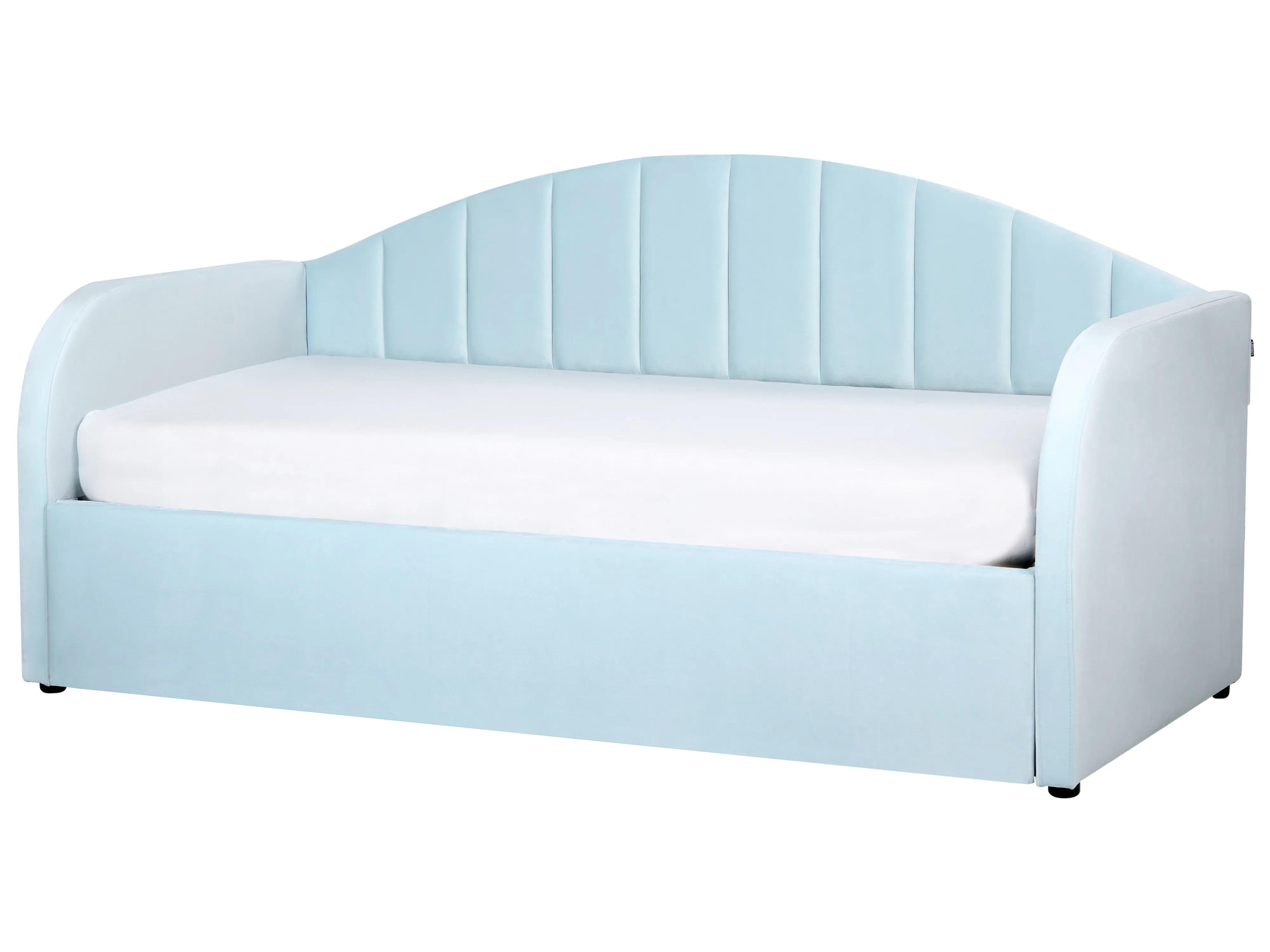 Onderschuifbed Fluweel EYBURIE 90 x 200 cm Lichtblauw