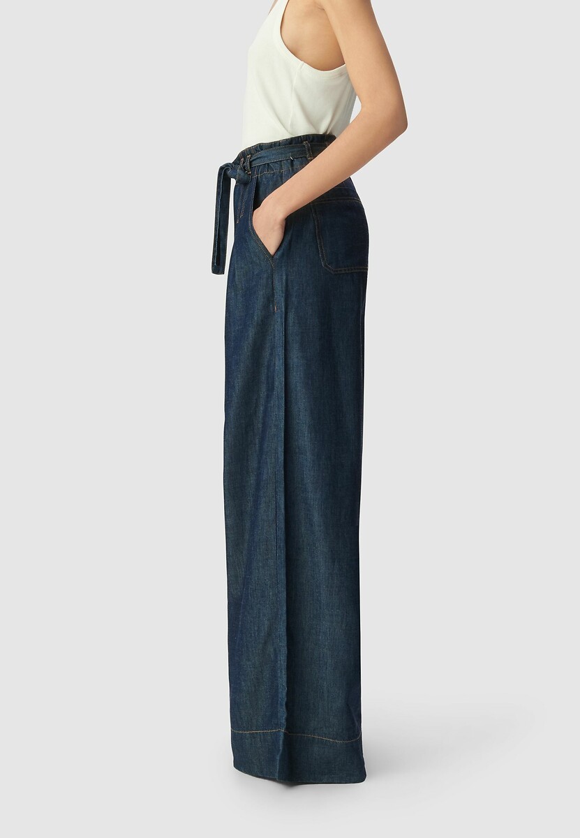 IKKS<br>Calças jeans de pernas largas com cinto