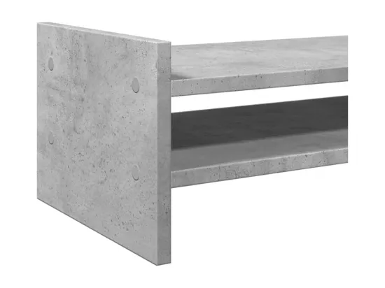 Support de moniteur gris béton 100x27x20 cm bois d'ingénierie