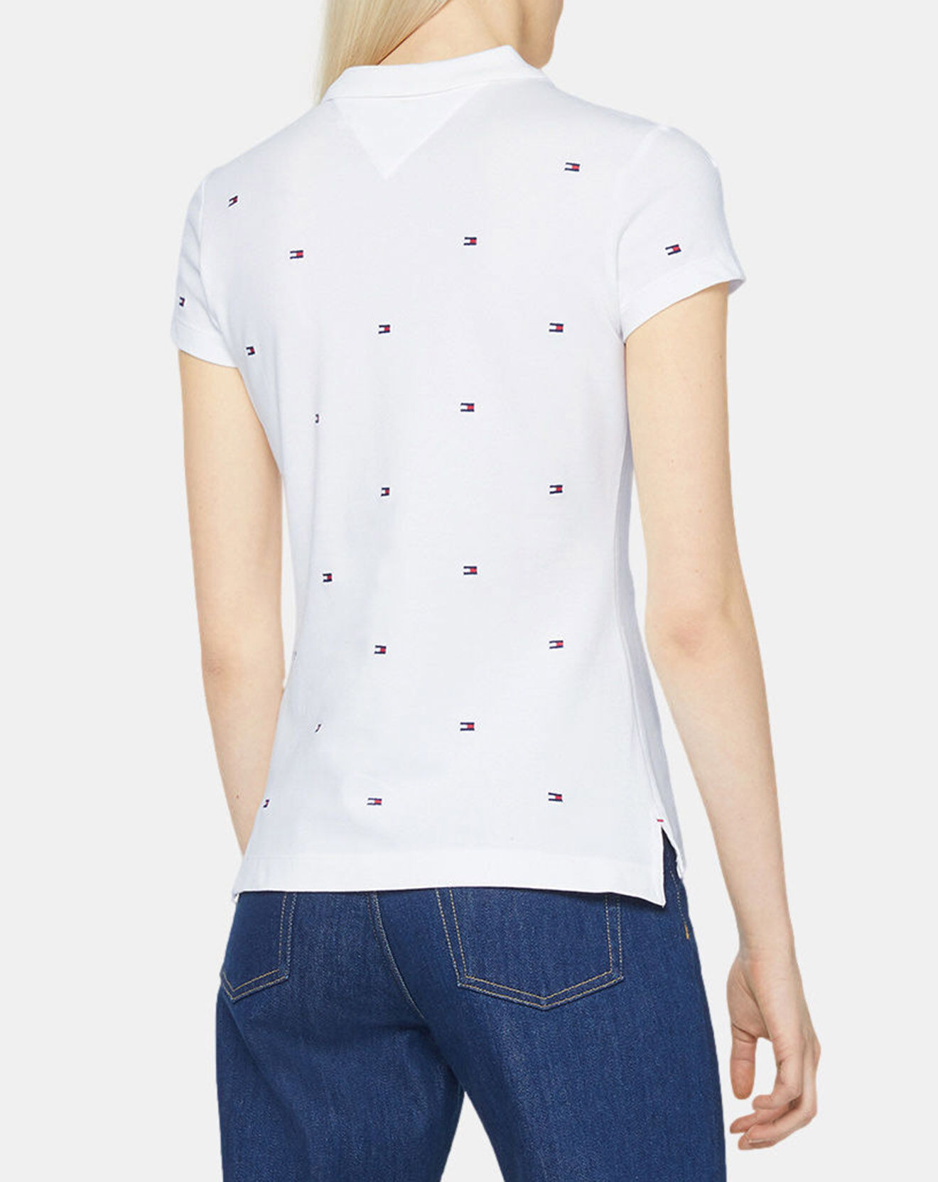 Tommy Hilfiger Polo slim fit felicia embroidery  imprimé blanc