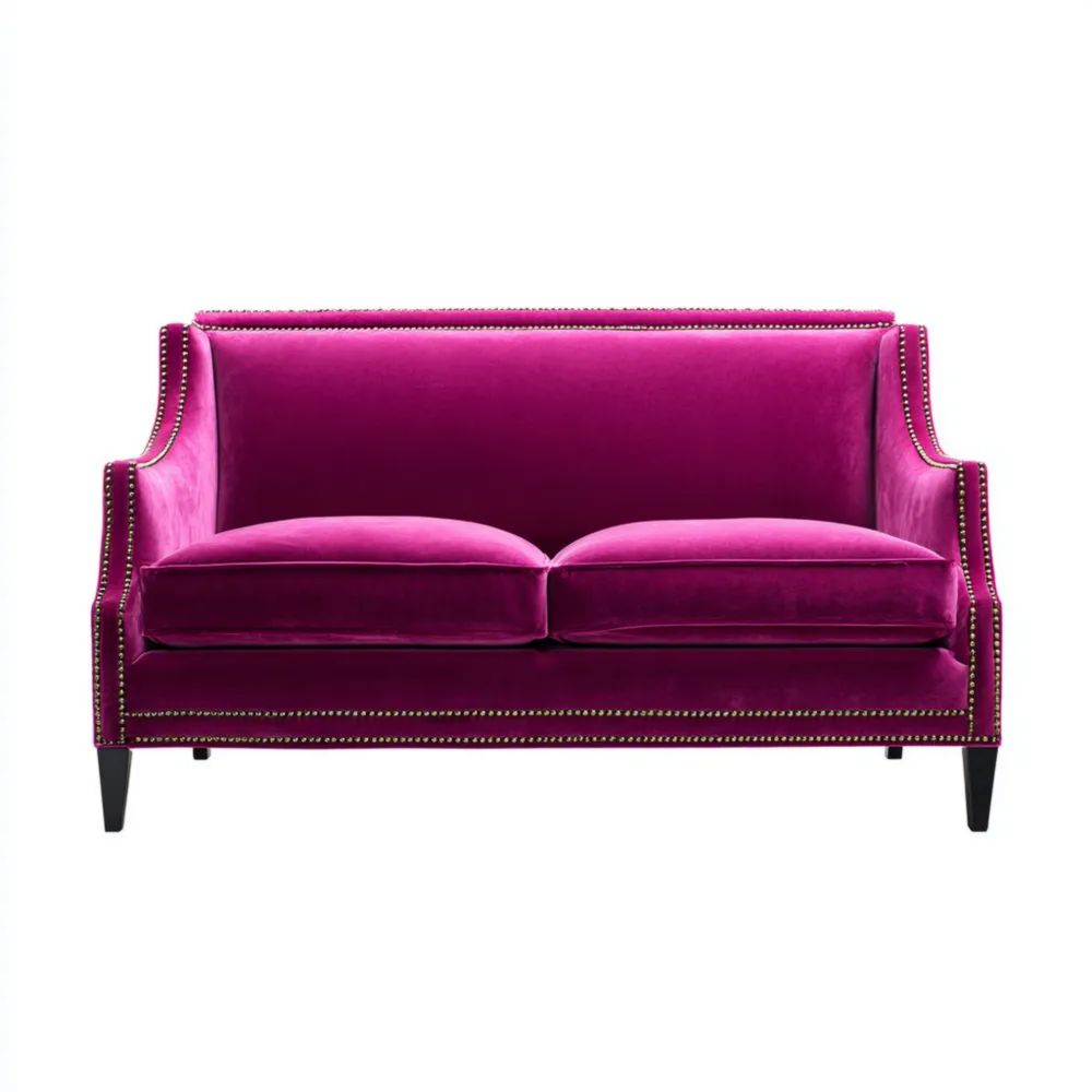 2-Sitzer-Sofa Samt 150x85x80 cm – Fuchsia – Klassisches Design