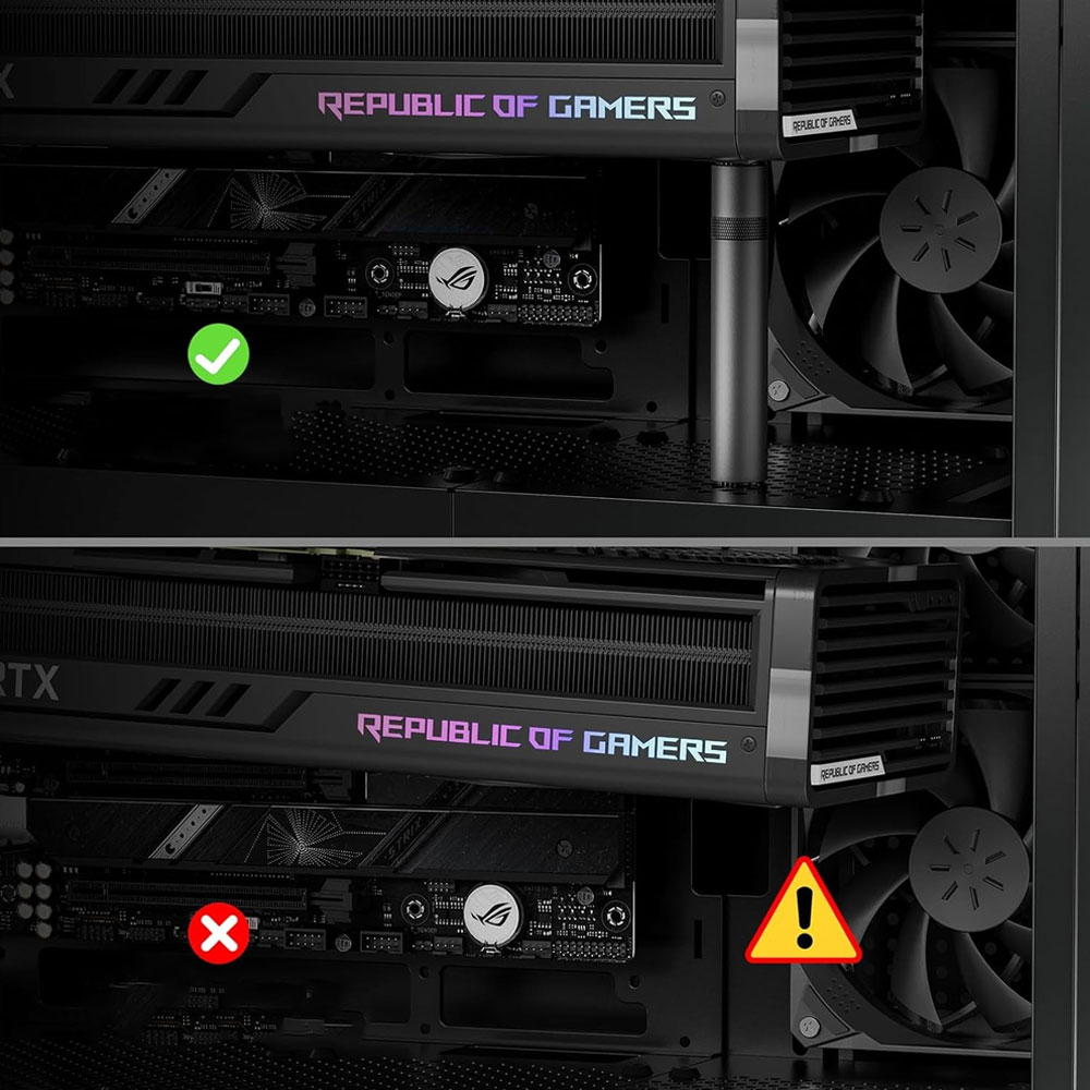 (7-12cm) Universal Höhenverstellbare Halterung mit Magnet für Grafikkarten (GPU) - Schwarz