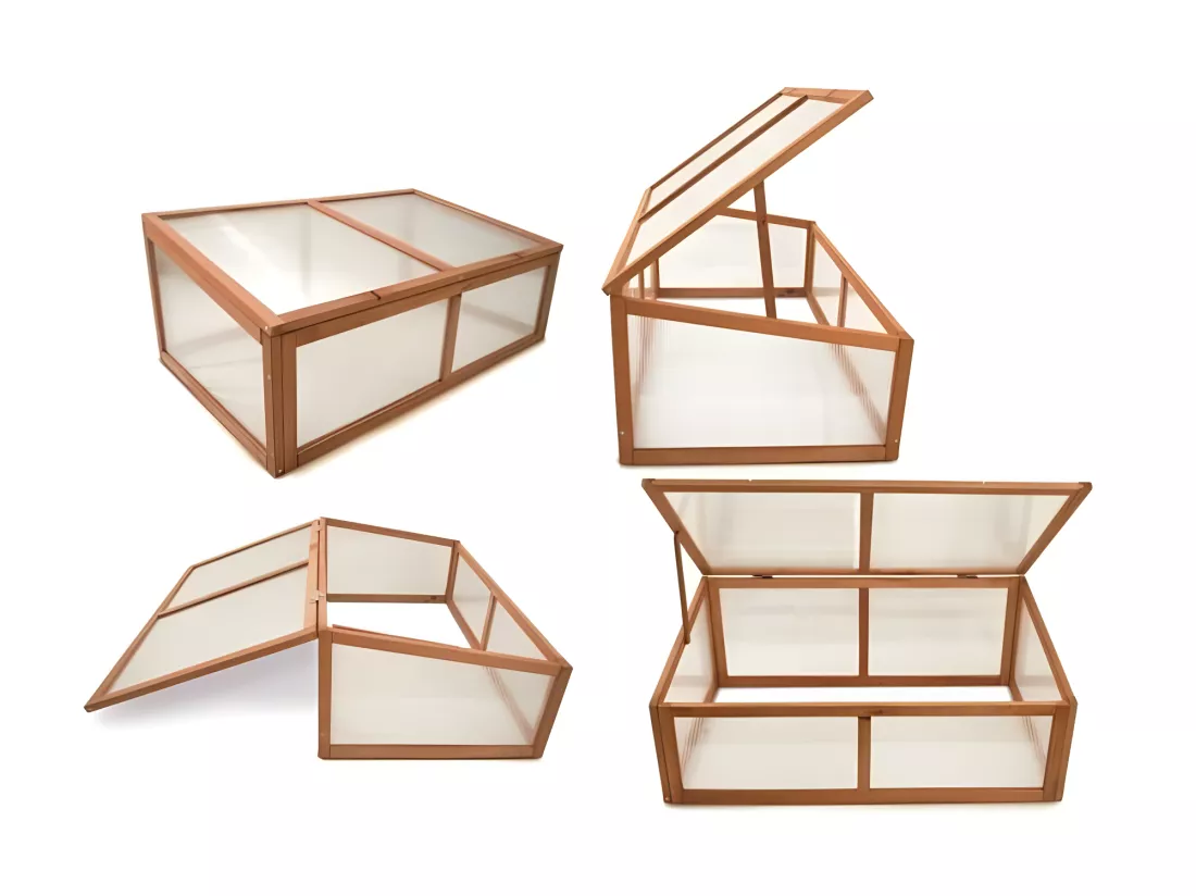 Serre en Bois Jardin Chassis de couche Herba 100 x 40 x 60 cm