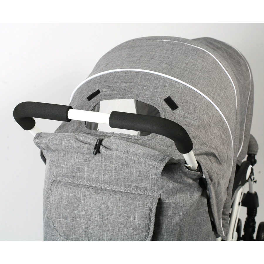 CHIC 4 BABY Geschwisterwagen DUO Melange grau-weiß
