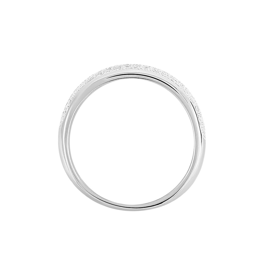 Bague Jonc Kamille Argent Blanc Oxyde De Zirconium