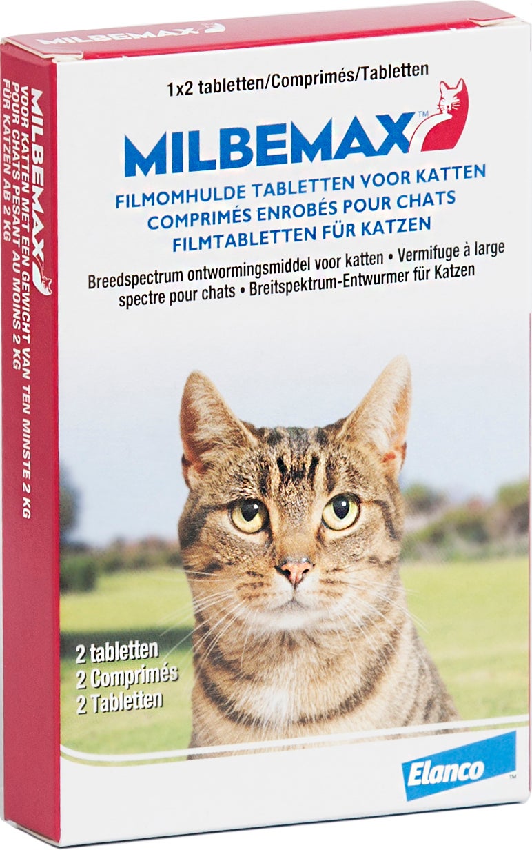 Milbemax ontwormingsmiddel kat groot 2-8 kg 2 tabletten