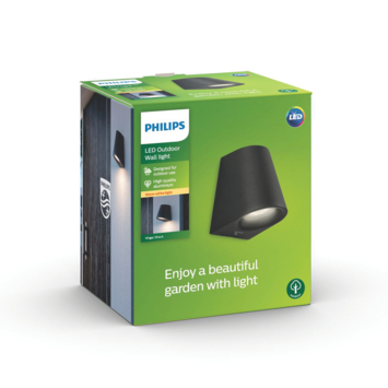 Philips Wandlamp MyGarden Virga LED Zwart 3W