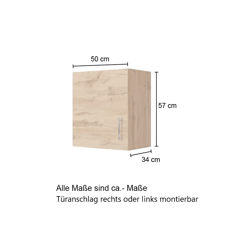 Hängeschrank SORRENTO - Wotan Eiche - 50 cm breit