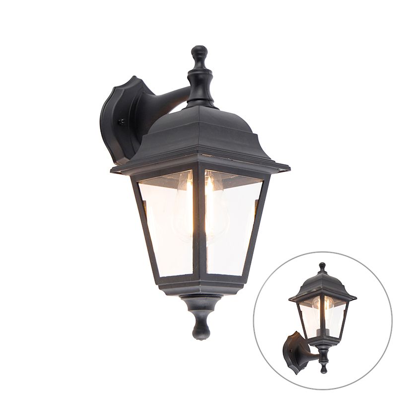 Klassieke buiten wandlamp zwart IP44 - Capital