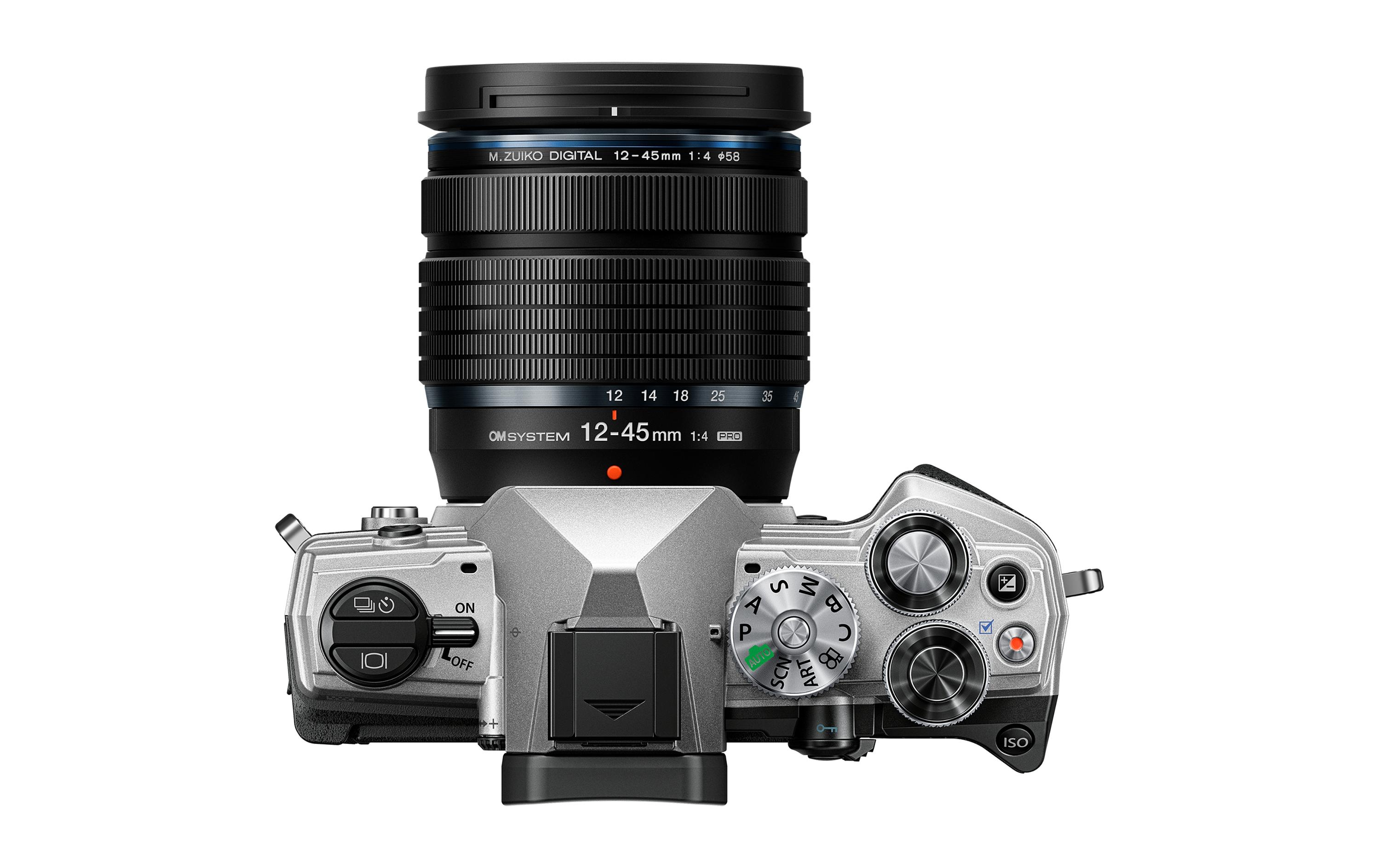 Fotokamera OM-5 M.Zuiko Digital ED 12-45 mm F/4 PRO Silber<br>Spiegellose OM SYSTEM Kamera, Adventure-Kamera