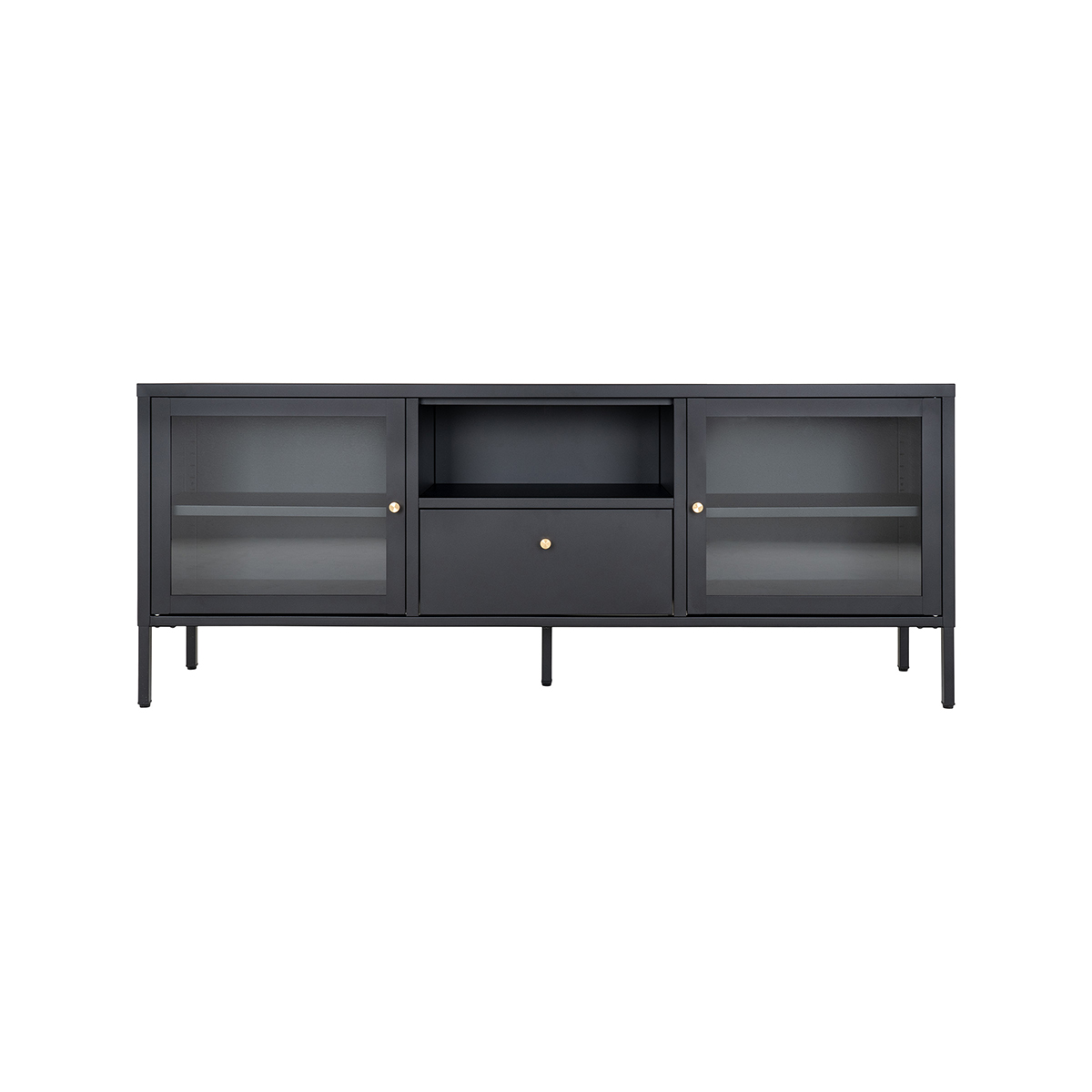 Metalen tv-meubel James - 160 x 35 cm Zwart
