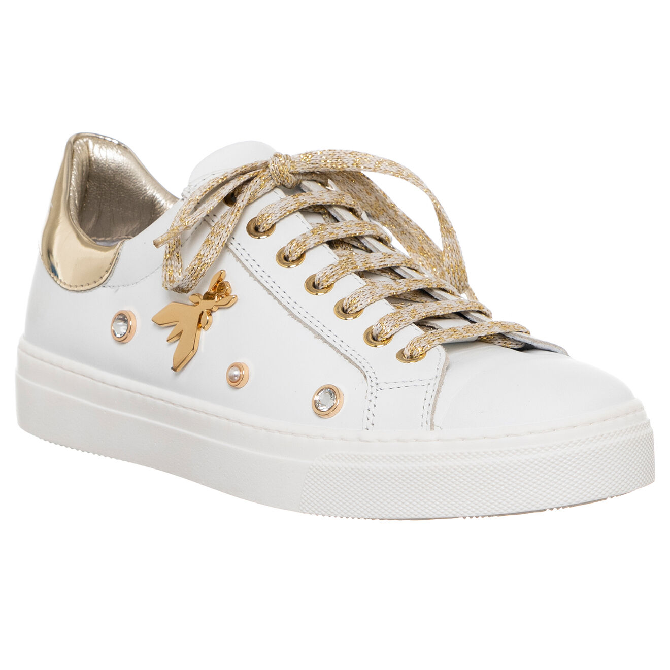 Patrizia Pepe Baskets en Cuir Bee blanches