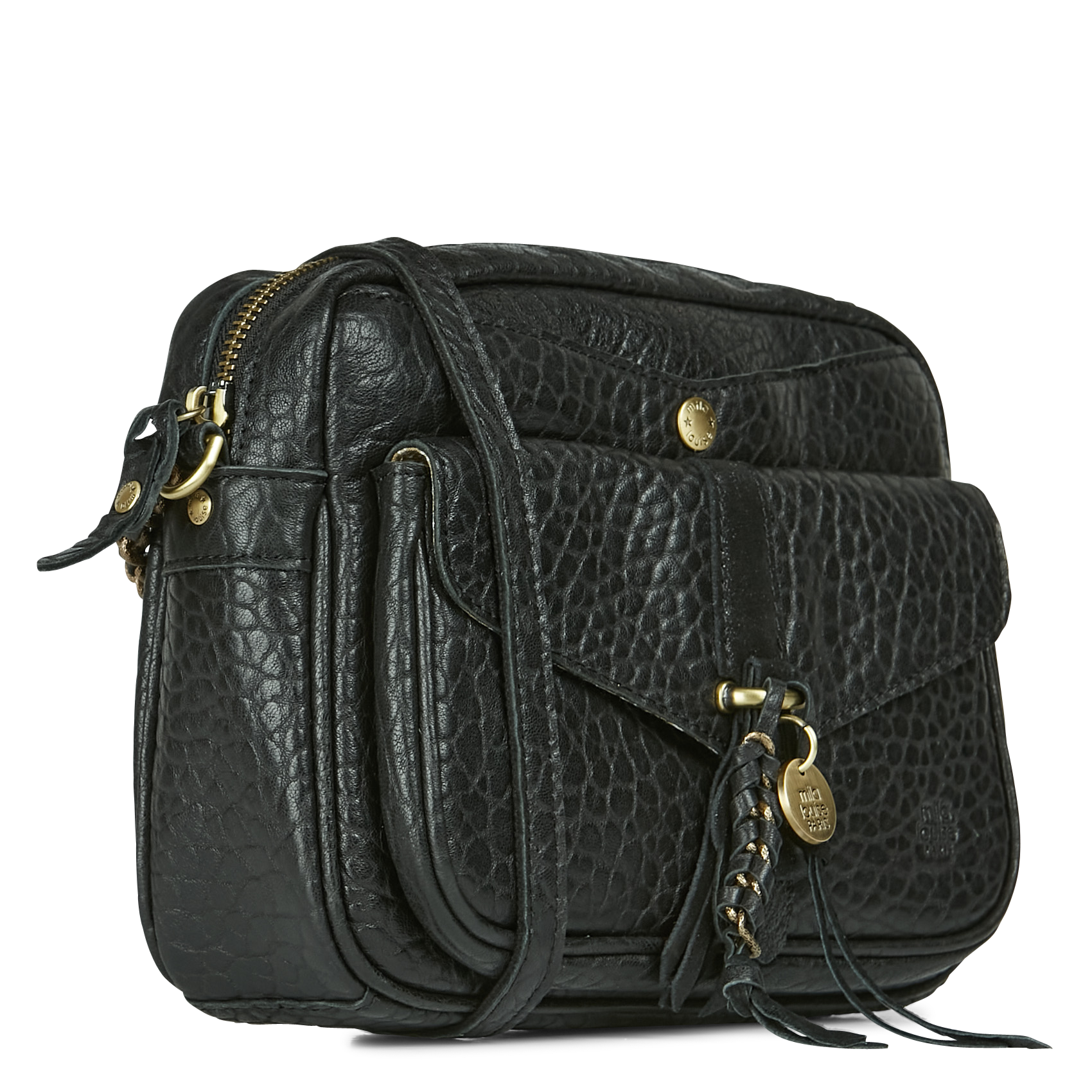 ORELIA - Sac bandoulière aspect crocodile | Noir