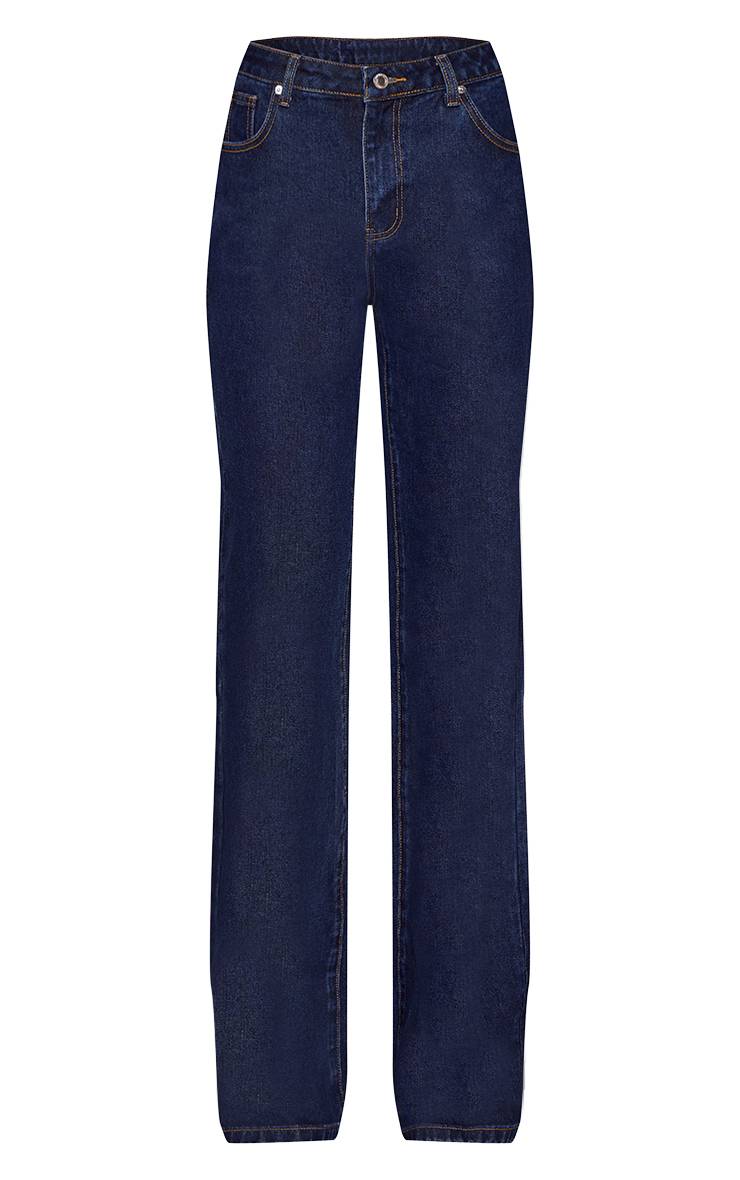 Bleu Indigo Jean Droit Taille Mi-haute Tall
