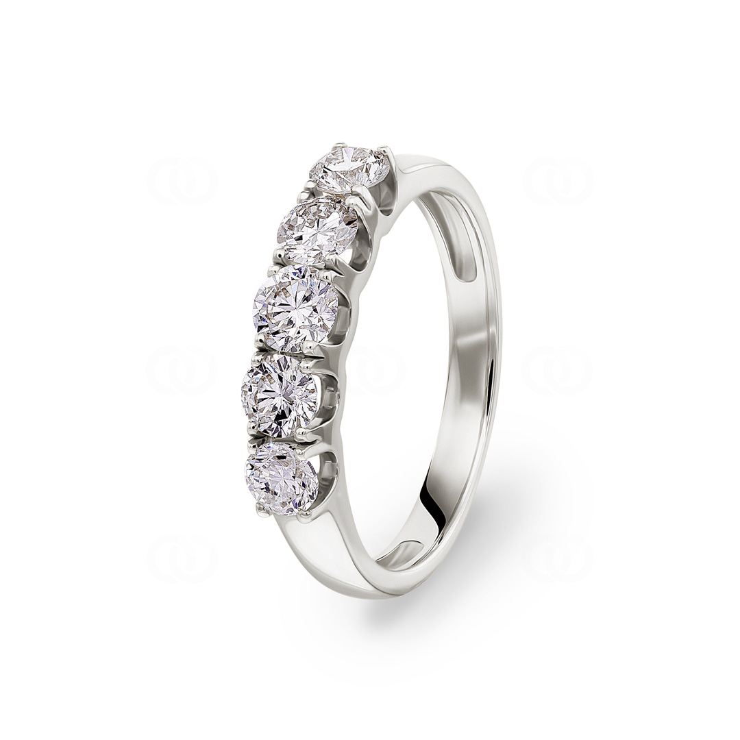 Damenring 750/18 K Weissgold mit Diamanten 1.00 ct H/si
