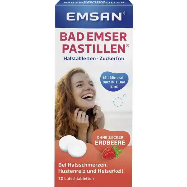 Bad Emser Pastillen ohne Zucker mit Erdbeer