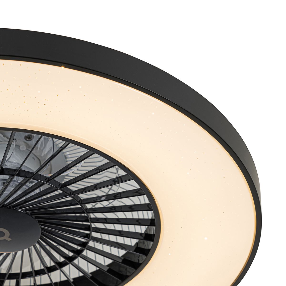 Smart plafondventilator zwart met ster effect 60cm incl. LED dimbaar met afstandsbediening - Climo
