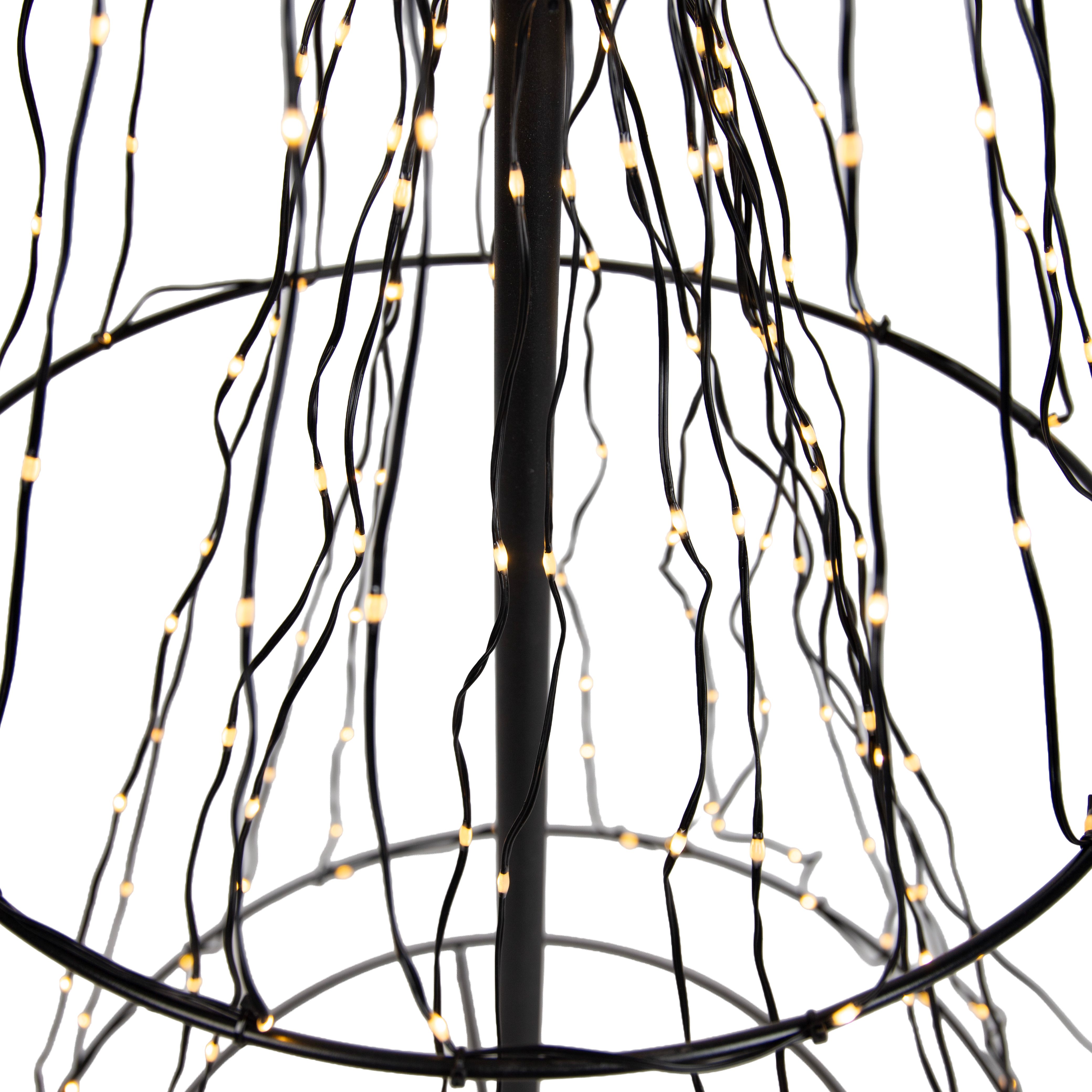 Kerst vloerlamp zwart boom 150cm incl. LED met timer IP44 - Ugoku