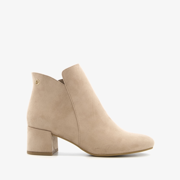 Tamaris dames enkellaarsjes met hak beige