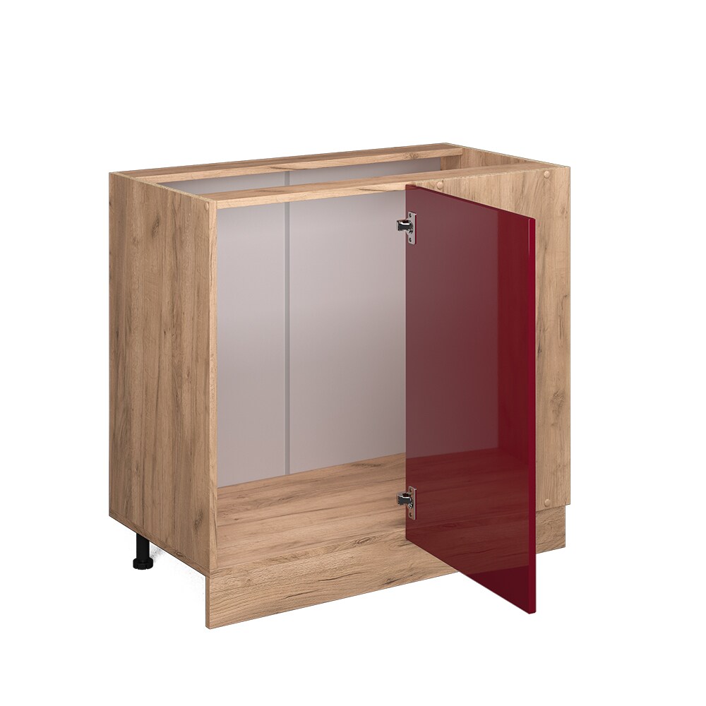 Vicco Eckunterschrank Küchenschrank Küchenzeile R-Line 86 cm Eiche Bordeaux Tür