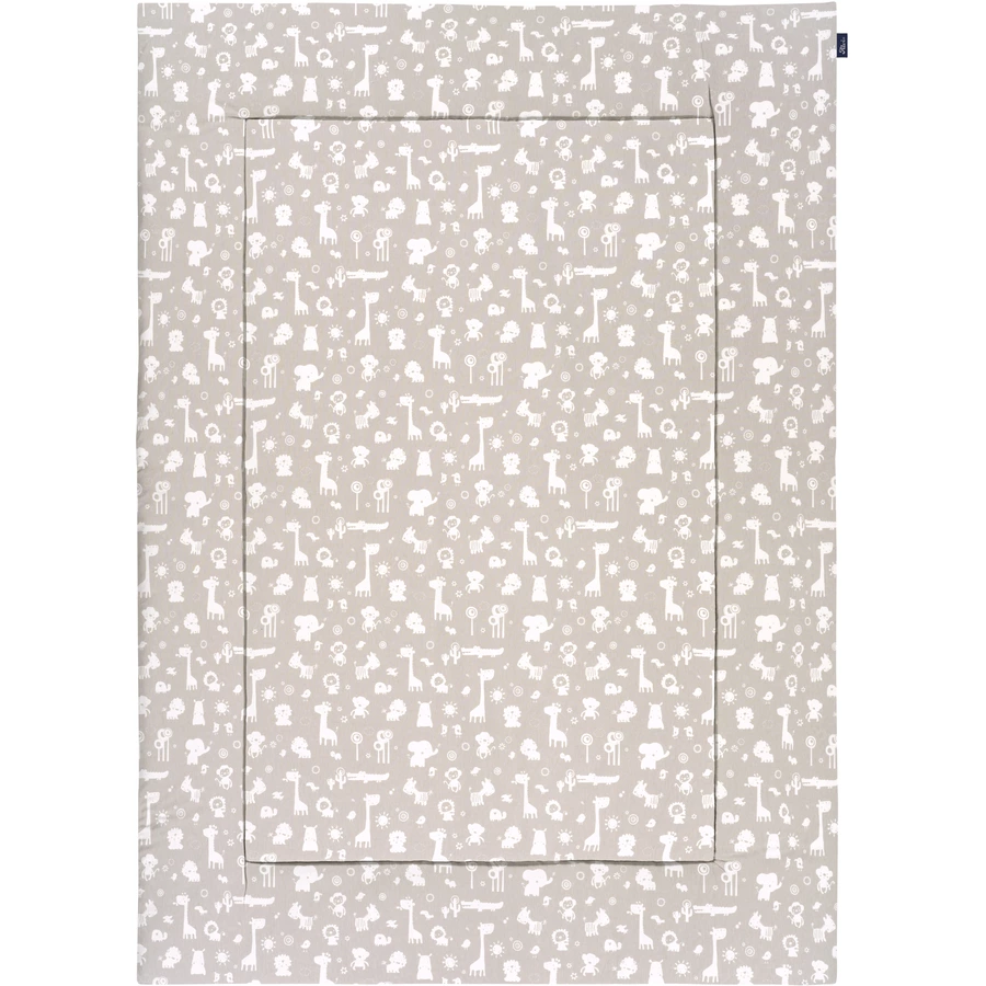 Alvi Krabbeldecke Zootiere taupe 100 x 135 cm
