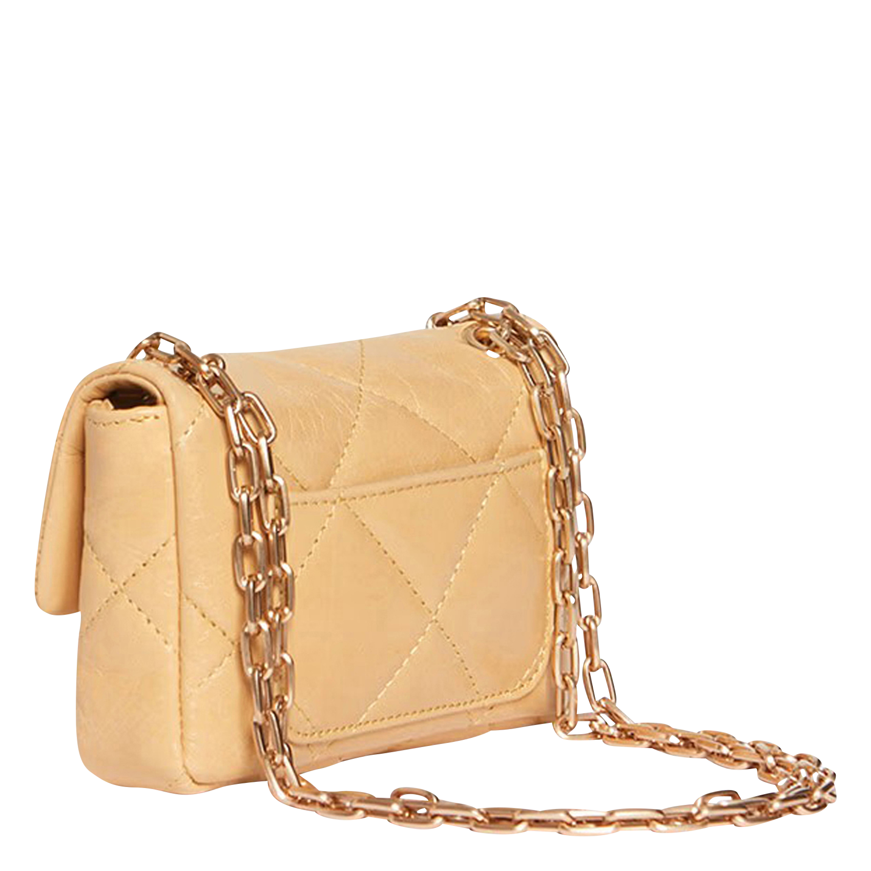 NANO MOON - Sac bandoulière matelassé en cuir | Rouge