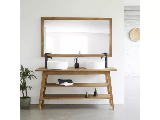 Meuble sous vasque en teck massif 160 cm