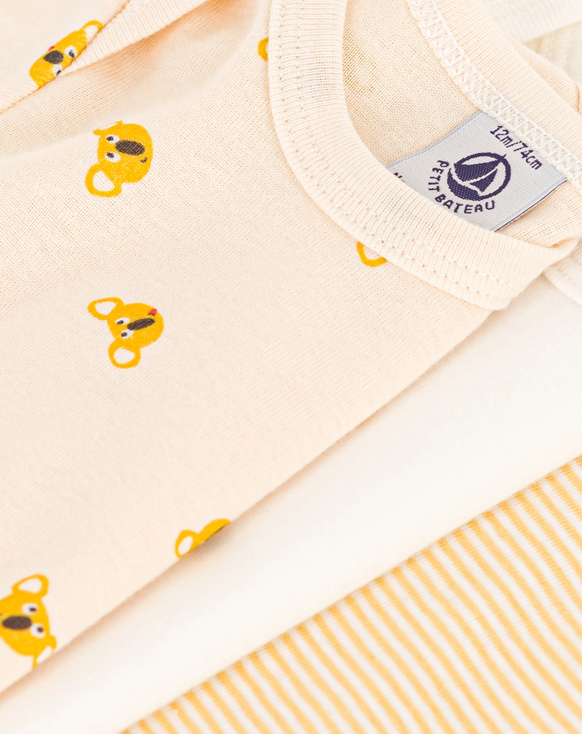 Kurzarm-Body KOALA 3er Pack in beige