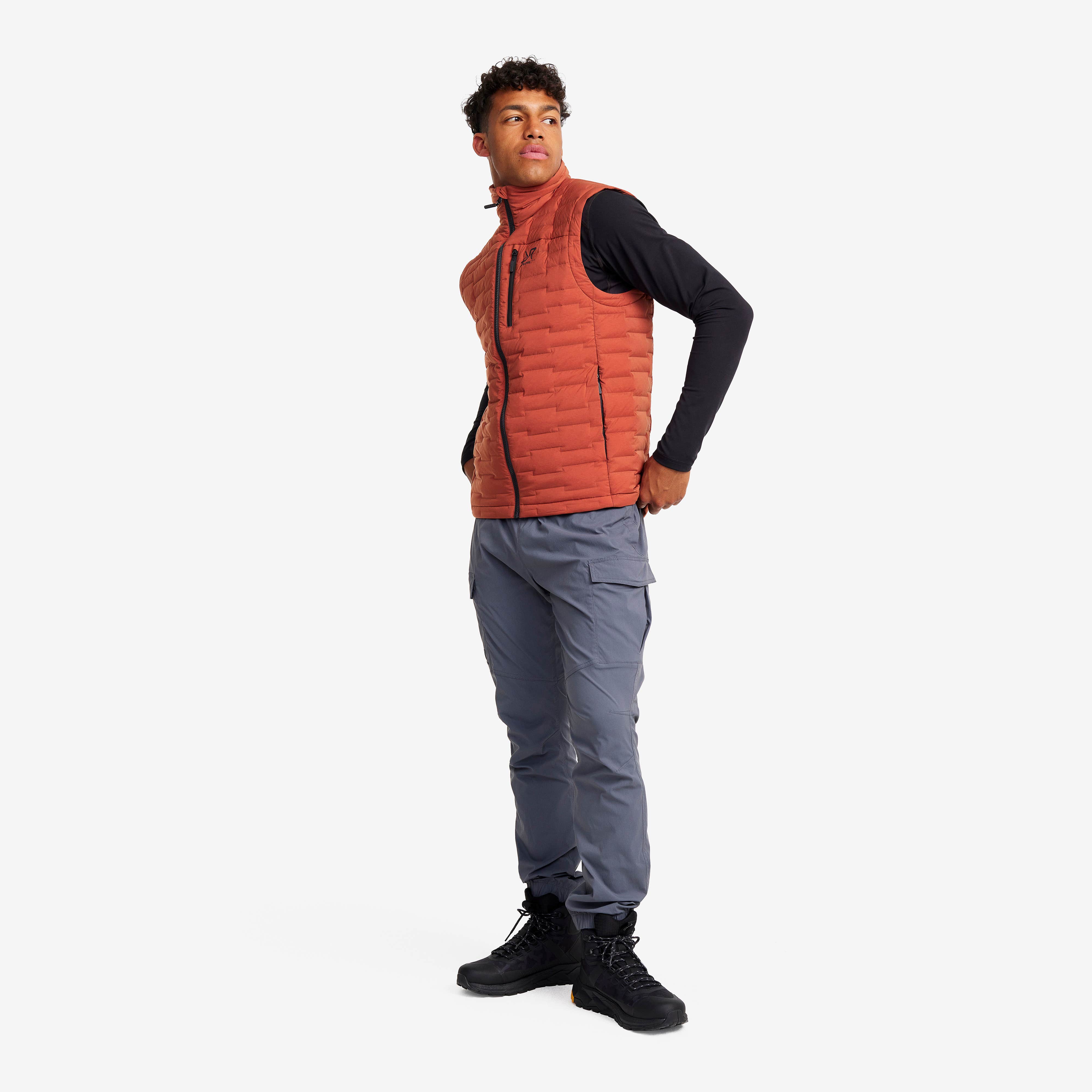 Flex Stretch Down Vest Herre Rusty Orange