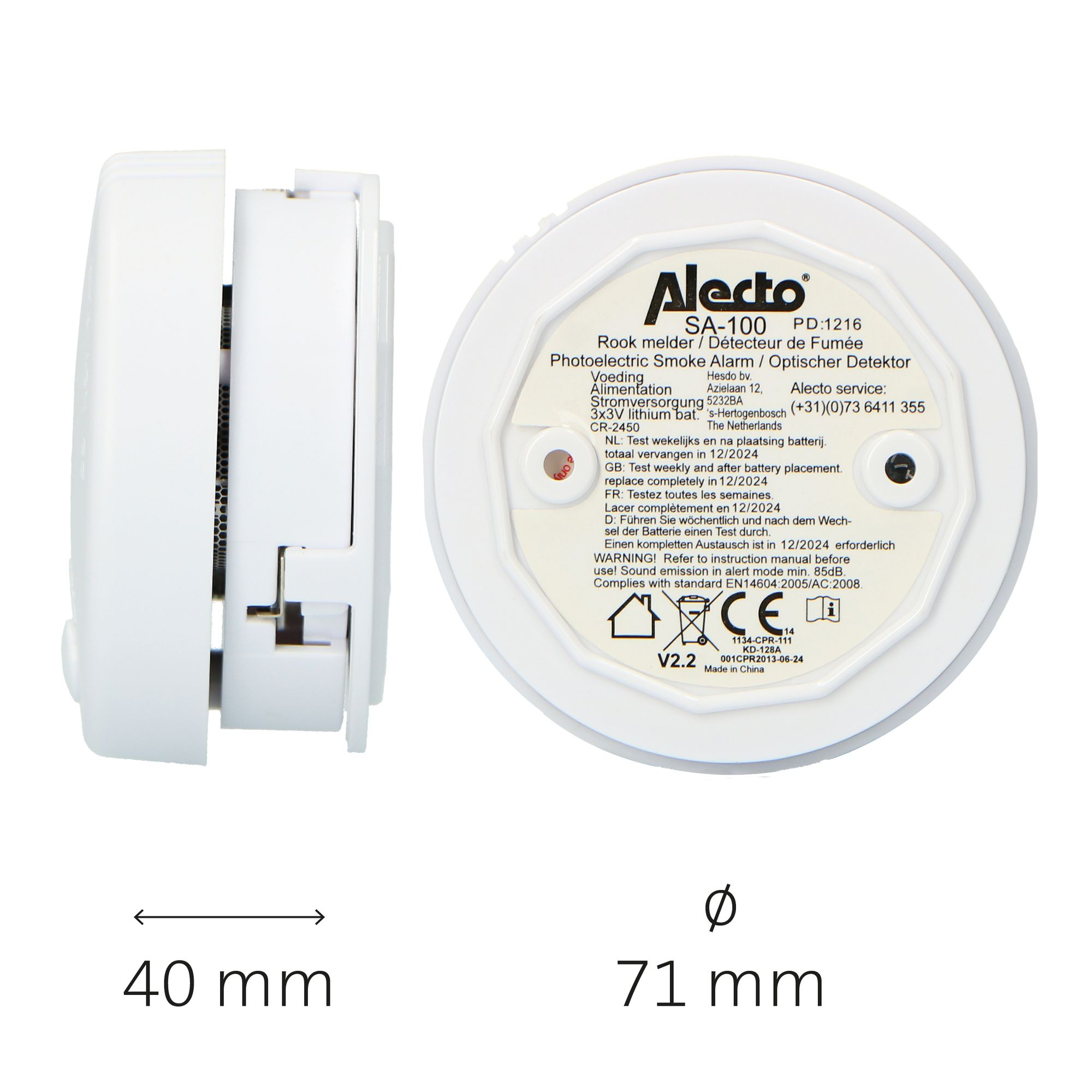 Alecto SA-102 set van 2 Mini rookmelders