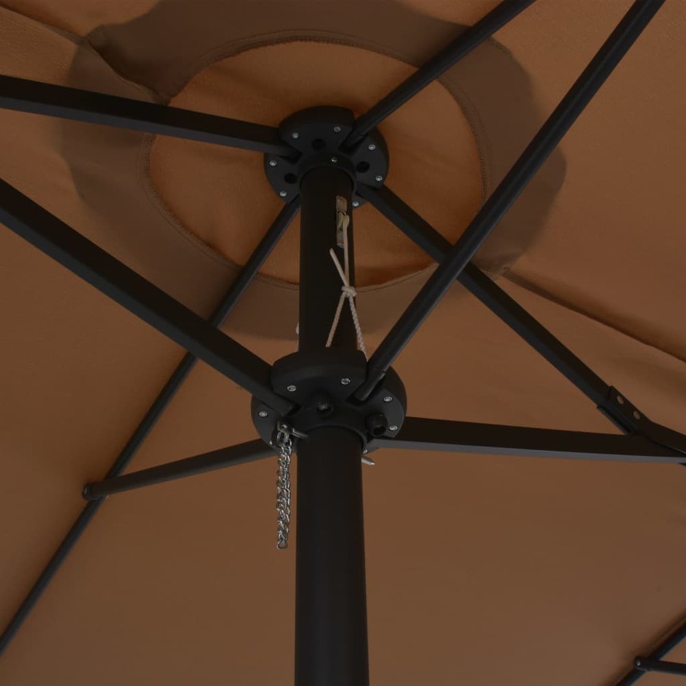Parasol d'e x térieur et poteau en aluminium 460 x 270 cm taupe