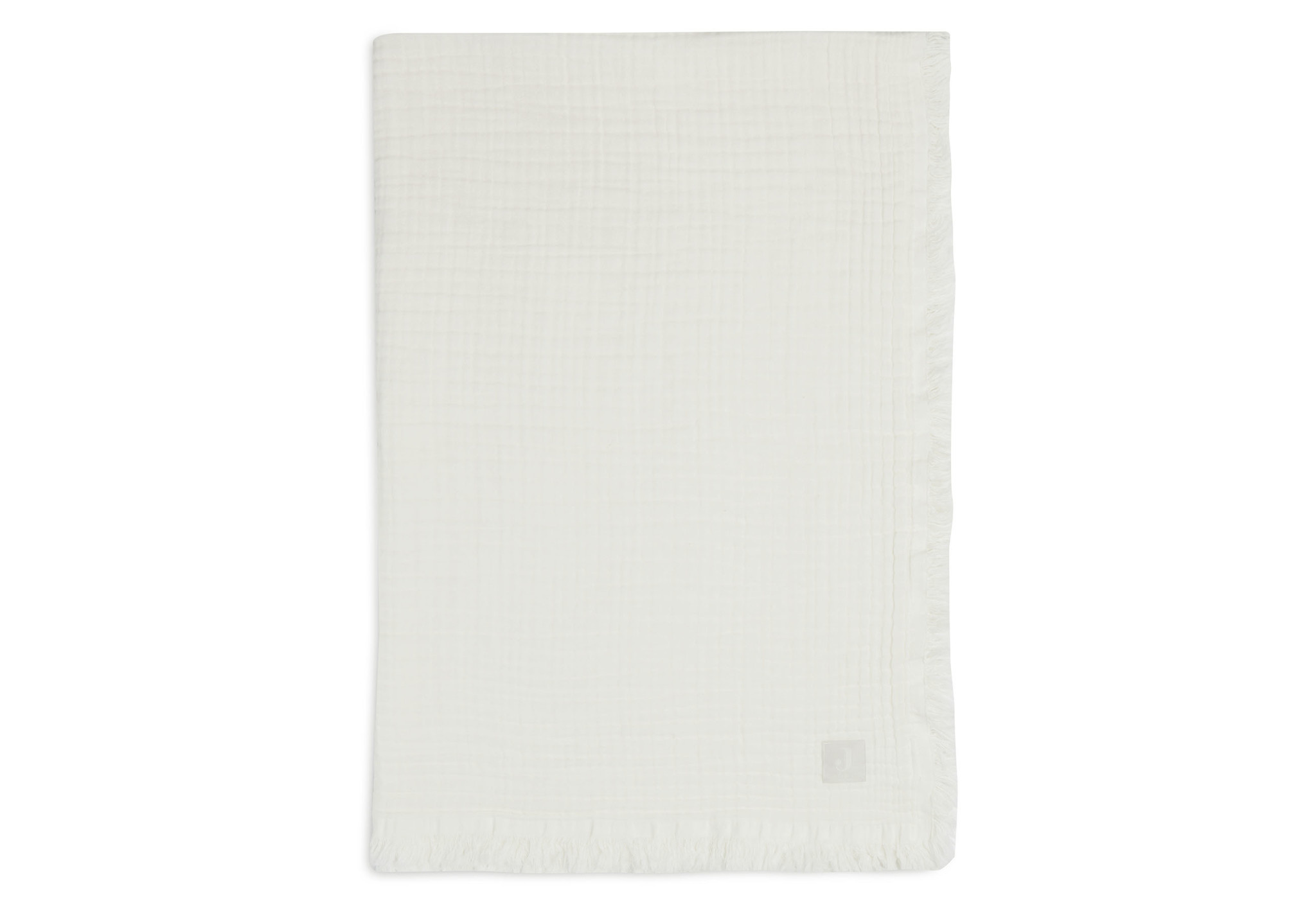 Jollein Jollein muslin fringe wieg deken 75x100 Ivory
