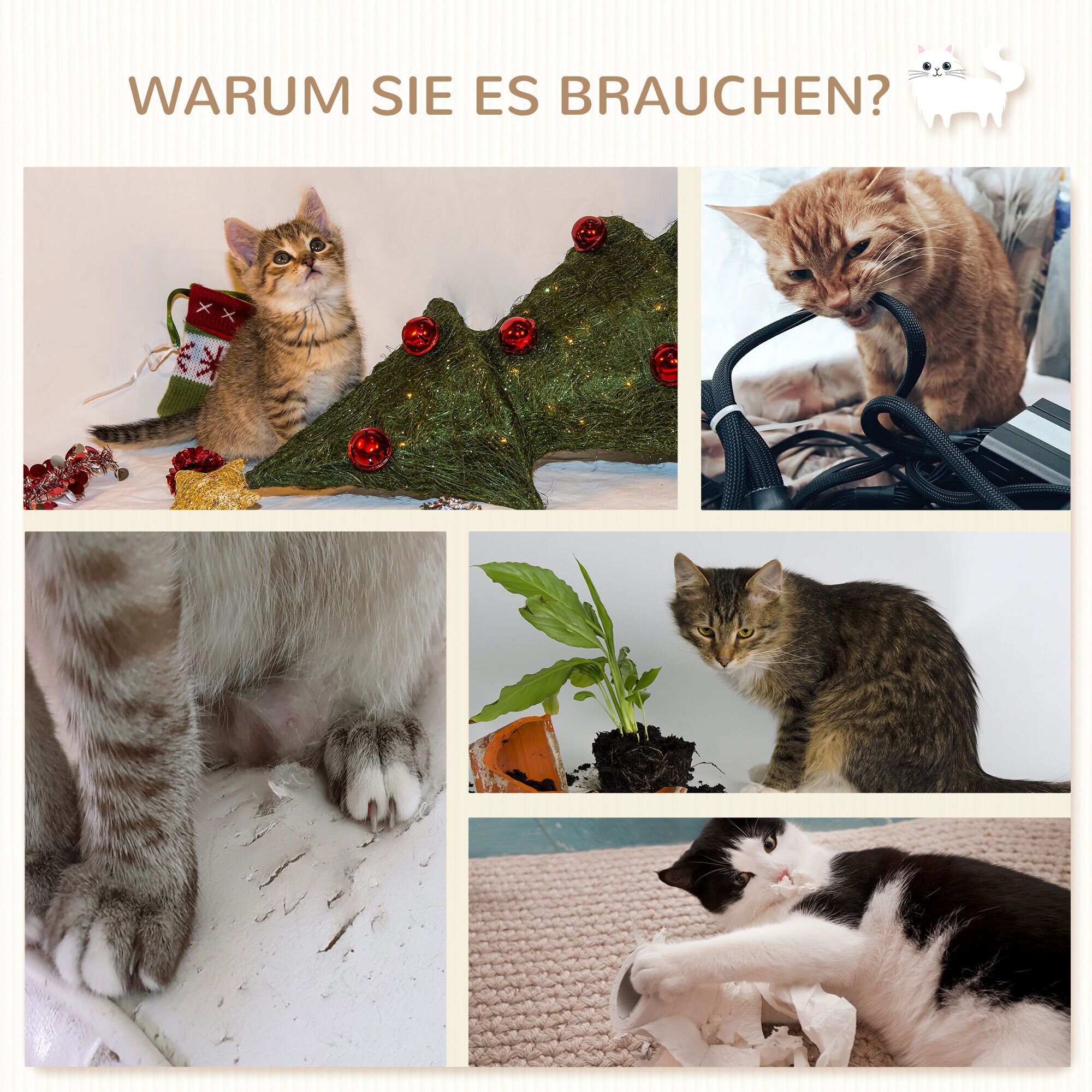 PawHut Kletterwand mit Kletterwand natur 40L x 28B x 73H cm