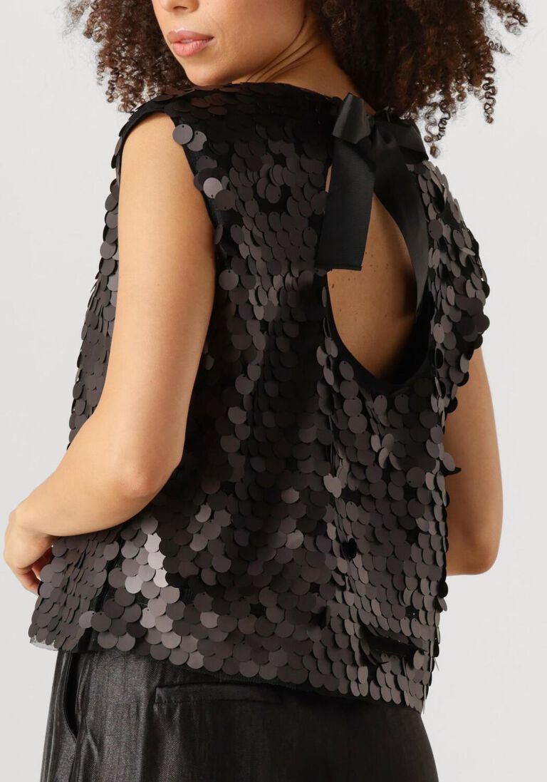 zwarte co'couture top maxi cc sequin bo blouse