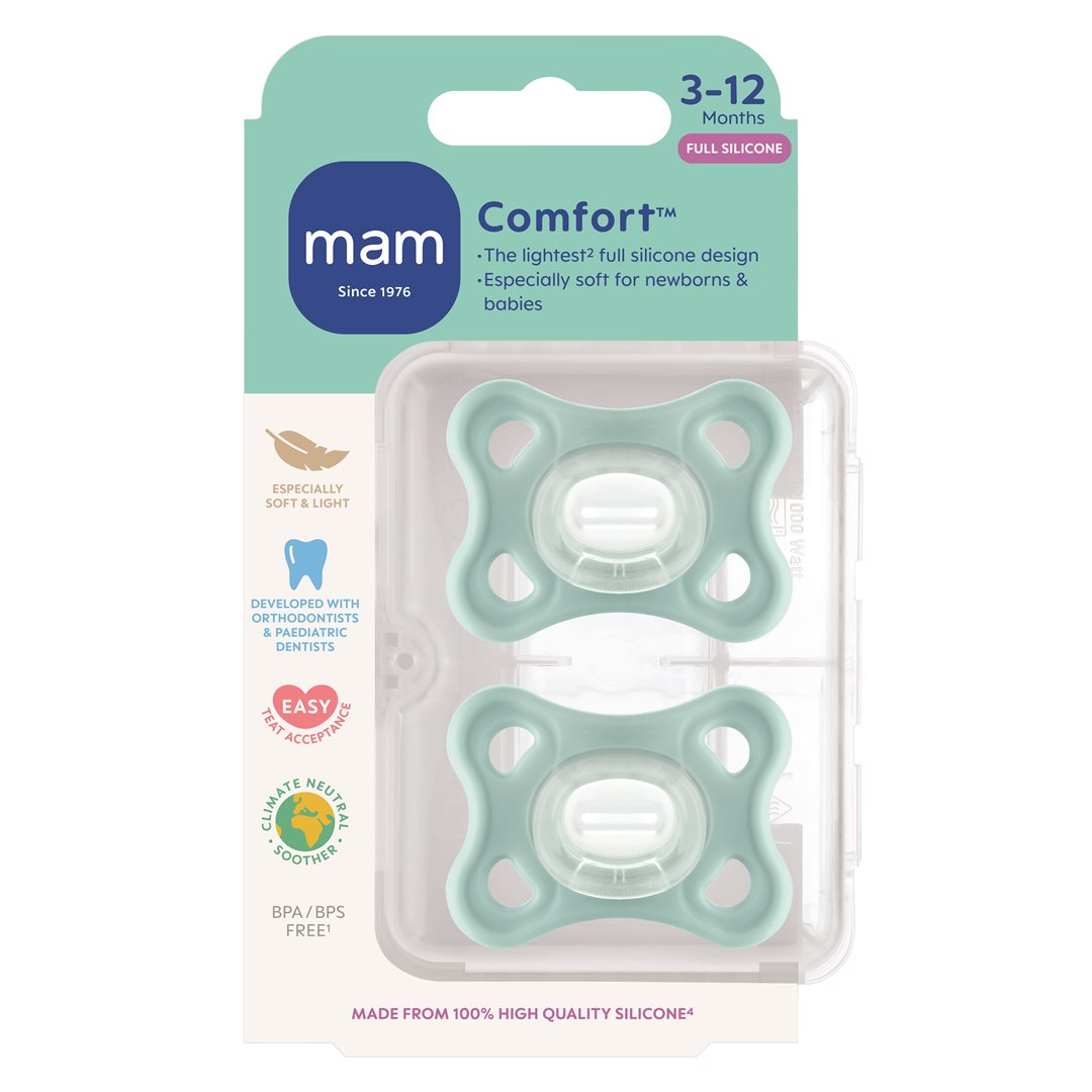 MAM Comfort Nuggi<br>2 Stück, Silikon 0-12 Monate