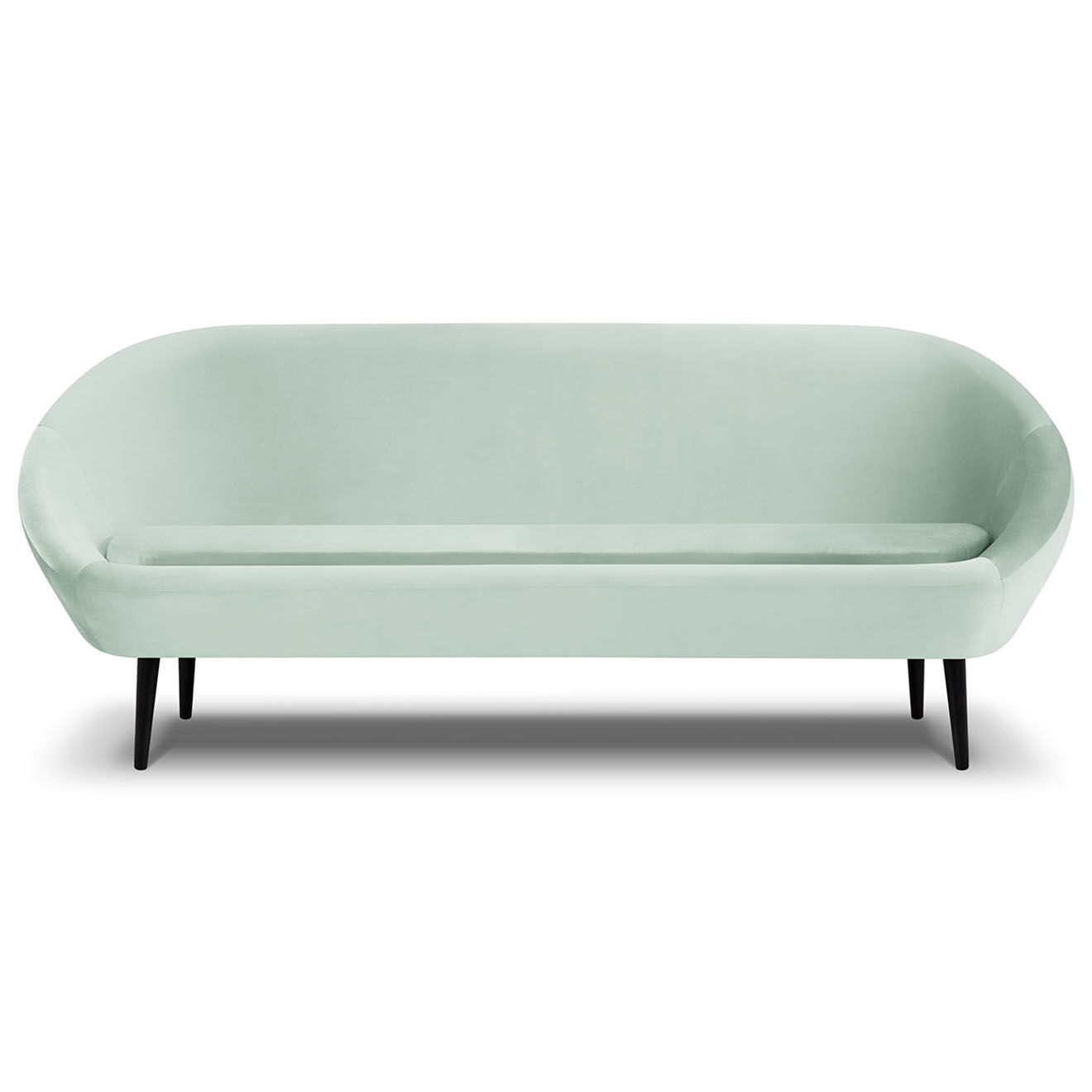 Mazzini Sofas Canapé velours petale 3 places menthe - 222x90x92 cm