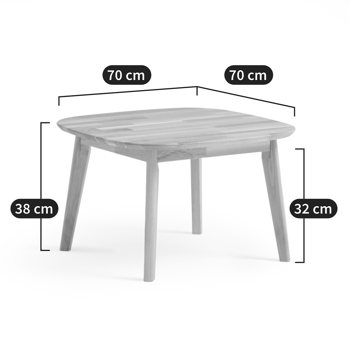 LA REDOUTE INTERIEURS<br>Mesa de centro em carvalho maciço, Metuza