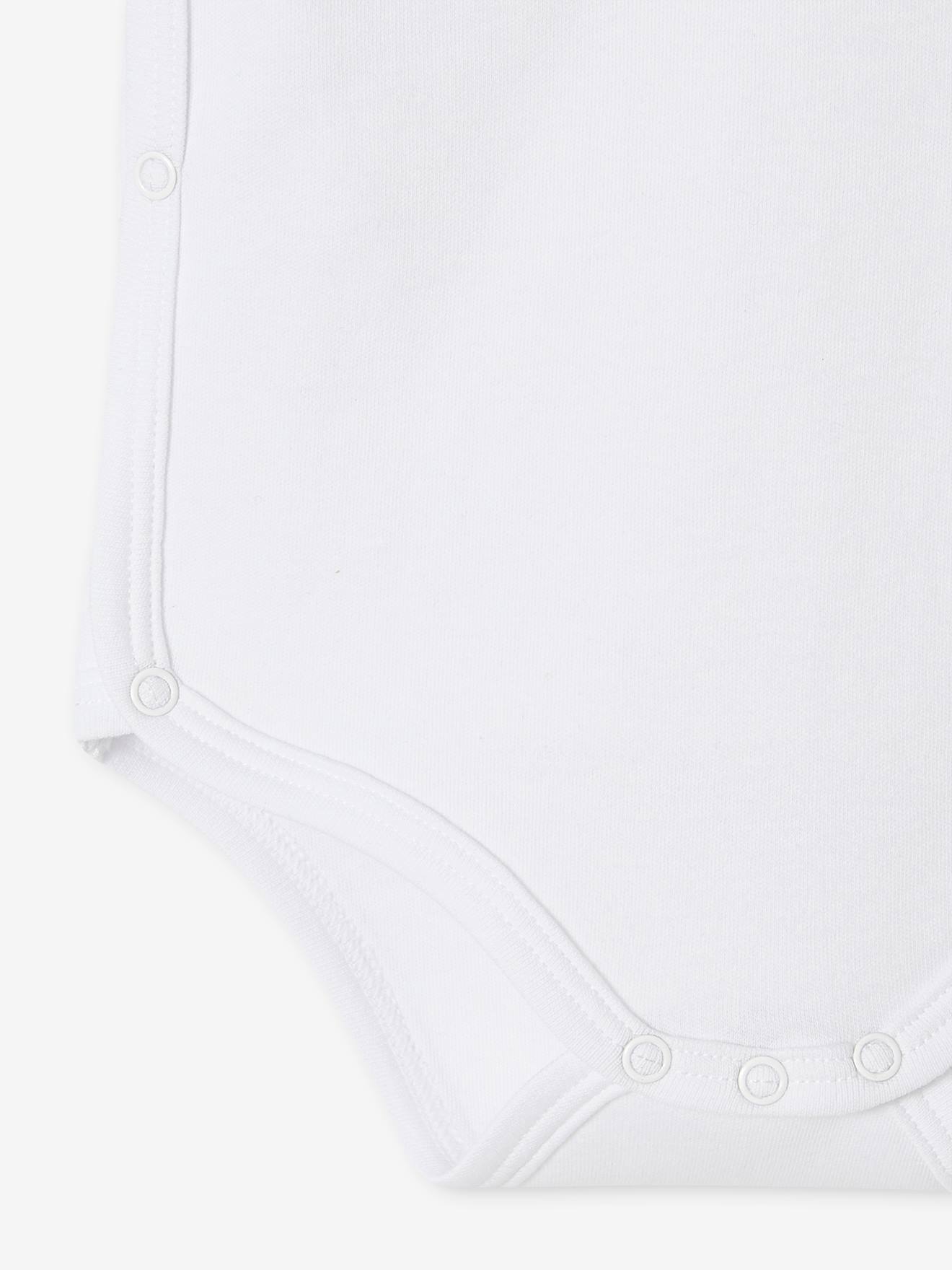 Conjunto de 3 bodies de manga curta da Coleção BIO com abertura para recém-nascidos, branco claro, bicolor/multicolorido