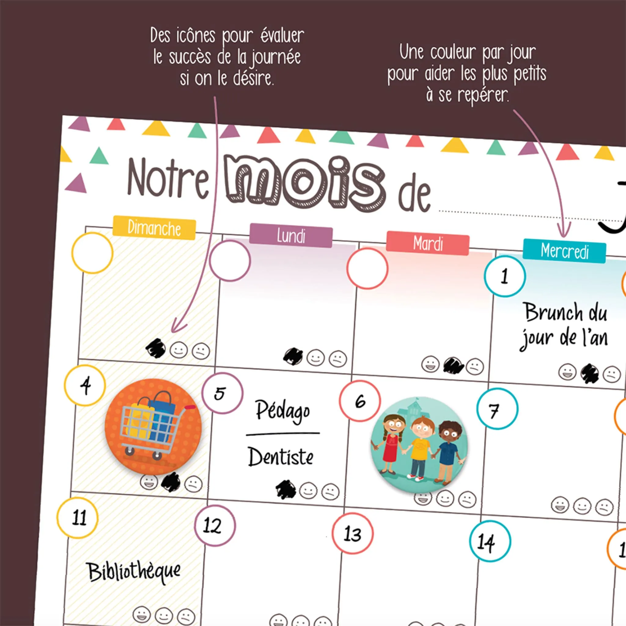 Minimo Calendrier Mensuel Familial Horizontal